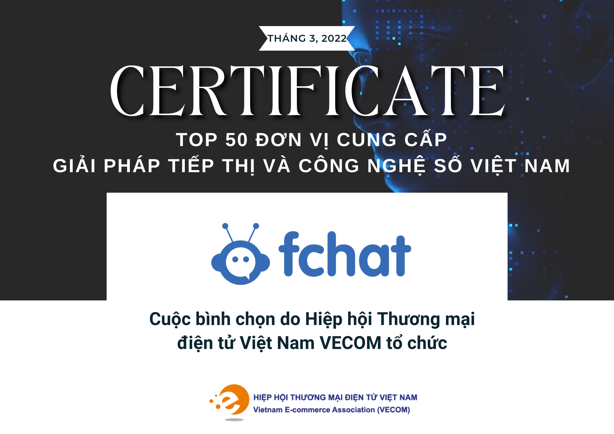 CHÚC MỪNG FCHAT LỌT TOP 50 ĐƠN VỊ CUNG CẤP GIẢI PHÁP TIẾP THỊ VÀ CÔNG NGHỆ SỐ VIỆT NAM