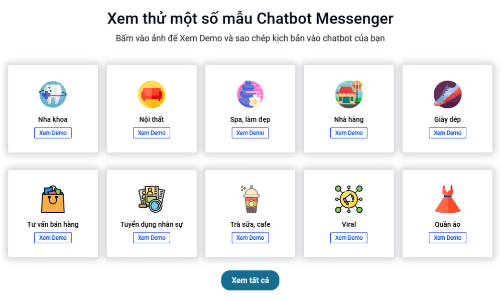 mẫu chatbot miễn phí