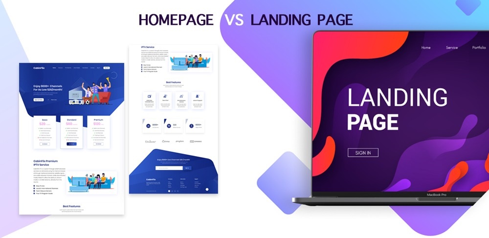 So sánh landing page và homepage