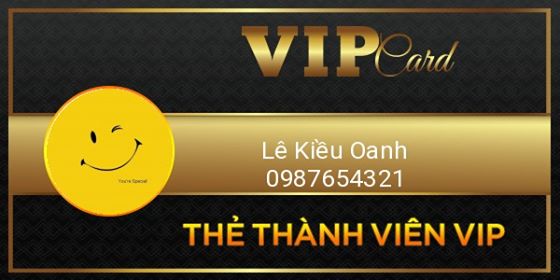 Create a VIP card, Voucher containing the customer's avatar and name
