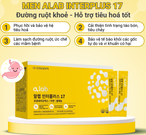 Men Alab | Men vi sinh - Đường ruột khỏe - Tiêu hóa tốt (hộp 90 gói)