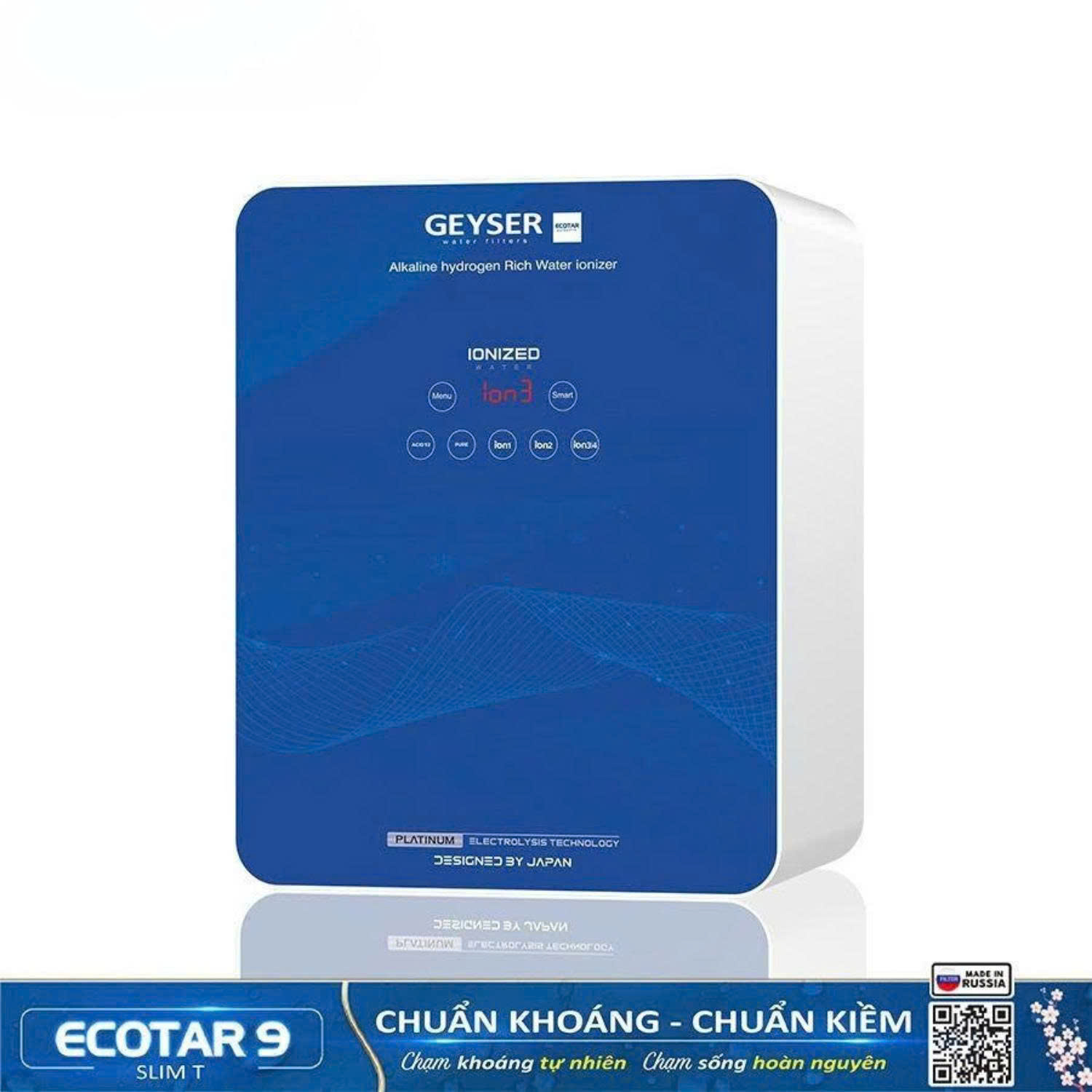Máy lọc nước ion kiềm giàu hydro Geyser Ecotar 9 Slim T