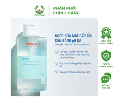  Cell Fusion C Expert – Nước rửa mặt làm sạch an toàn 3 trong 1, duy trì PH lý tưởng- Low pH pHarrier