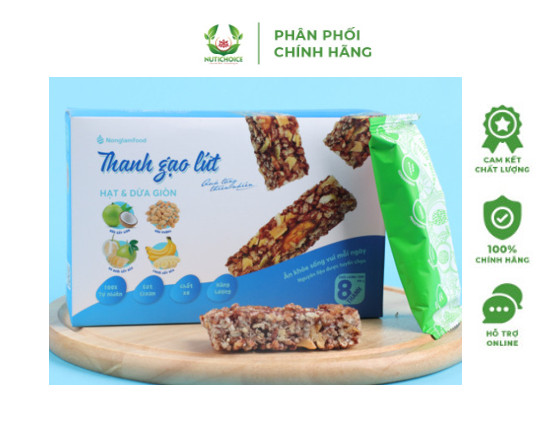  Thanh gạo lứt hạt & dừa giòn NLF