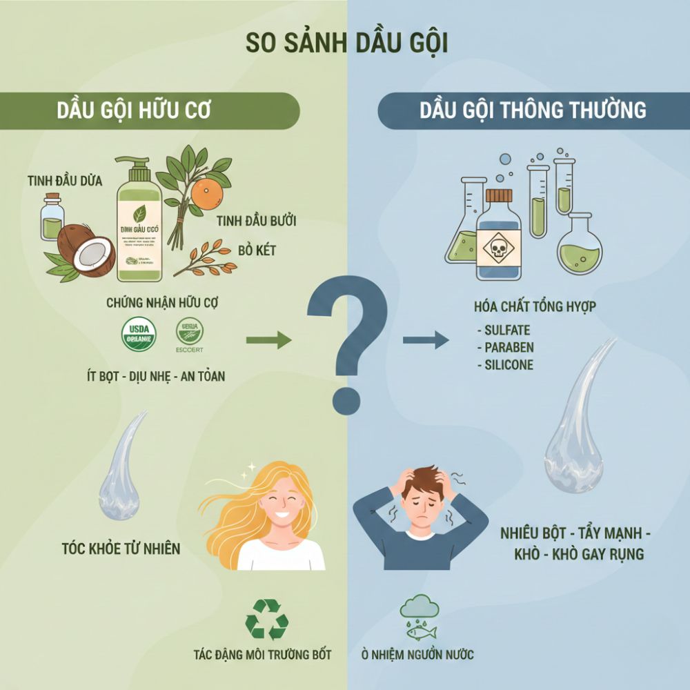 Dầu gội organic là gì? Hiểu đúng để chọn đúng 