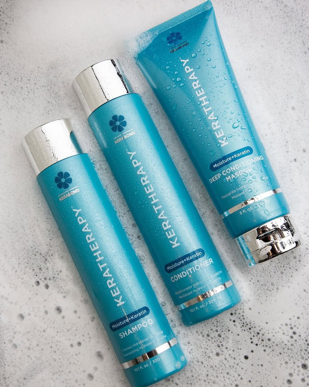 KERATHERAPY MOISTURE Bộ sản phẩm phục hồi keratin và dưỡng ẩm mái tóc hư tổn