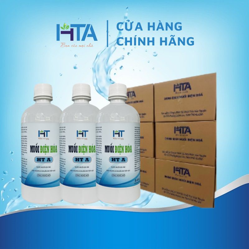 3 Thùng 48 Chai Muối Điện Hóa HTA - Dung tích 640ml