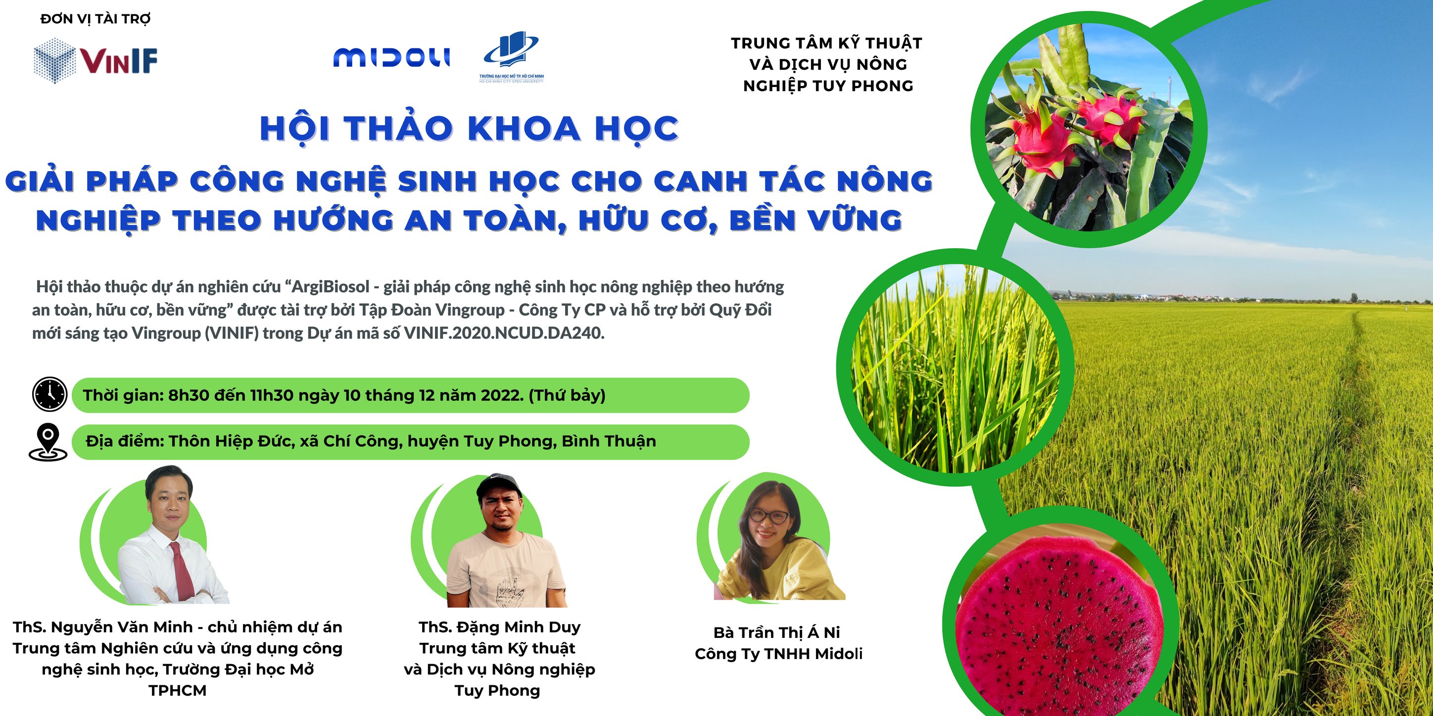 HỘI THẢO “Giải pháp công nghệ sinh học cho canh tác nông nghiệp theo hướng an toàn, hữu cơ, bền vững”