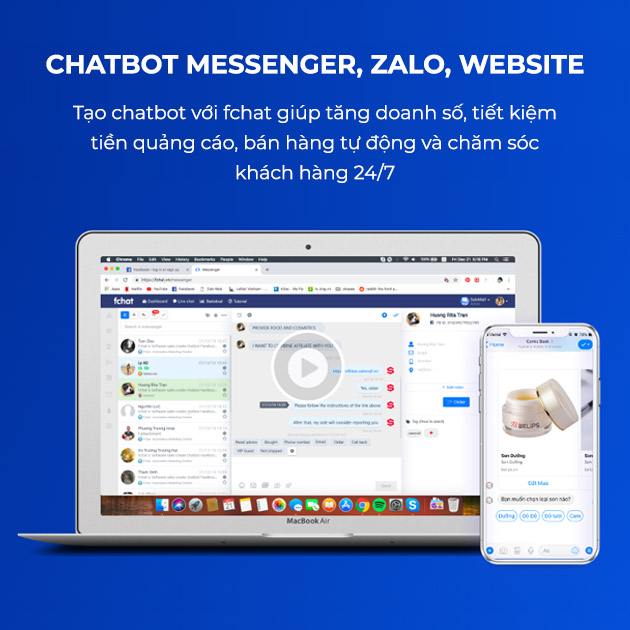 Fchatvn - Chat & Chatbot đa kênh Messenger, Zalo, Website