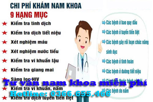 Chi phí khám nam khoa hết bao nhiêu tiền? Bảng giá dịch vụ