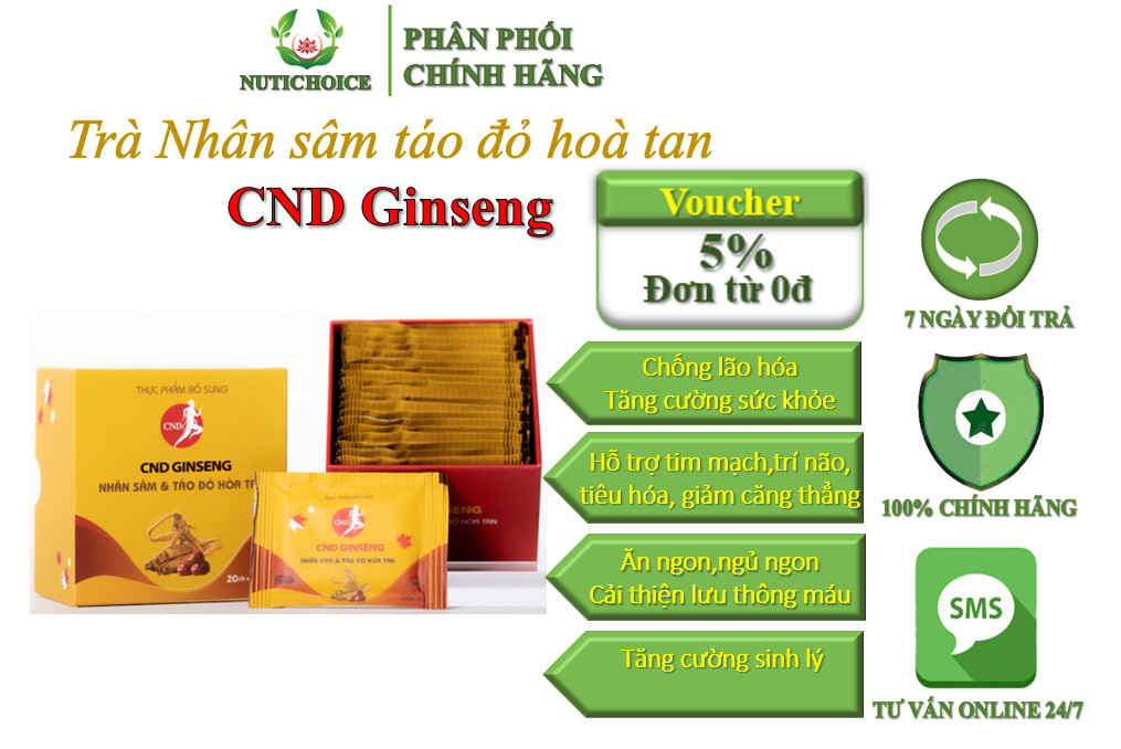 Thực phẩm bổ sung CND Ginseng nhân sâm & táo đỏ hòa tan