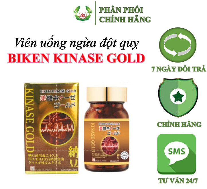  Viên uống tăng tuần hoàn máu, ngăn ngừa đột quỵ Biken Kinase Gold