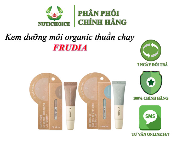 Kem dưỡng môi organic thuần chay Frudia giảm thâm làm hồng, dưỡng ẩm, làm đầy rãnh môi, an toàn cho mẹ bầu và em bé