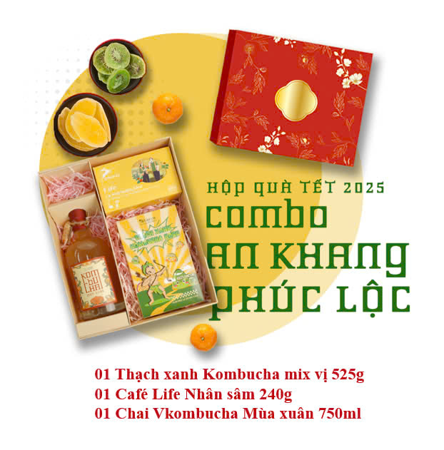 Bộ sưu tập Combo Hộp quà Tết - Set quà Tết 2025 VGreen Kombucha cao cấp sang trọng, đa dạng mẫu mã chủng loại mức giá