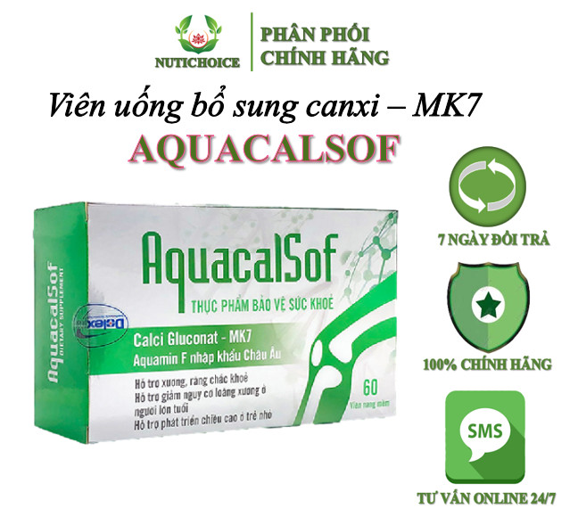 Viên uống bổ sung canxi hữu cơ cho mọi lứa tuổi Aquacalsof phát triển chiều cao, xương răng chắc khoẻ, ngừa loãng xương