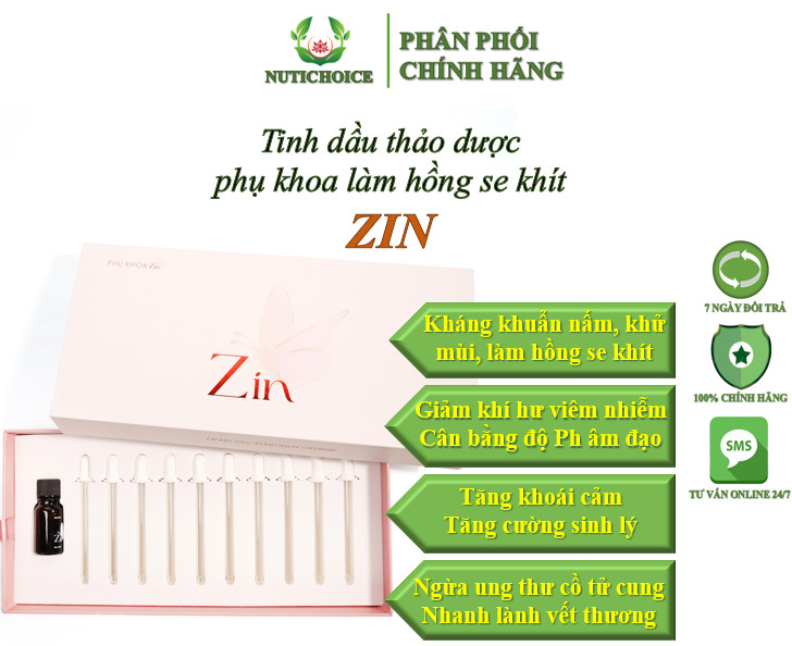Tinh dầu thảo dược vệ sinh phụ nữ Zin làm hồng se khít, kháng khuẩn khử mùi, bảo vệ và trẻ hoá vùng nhạy cảm - Chai 10ml