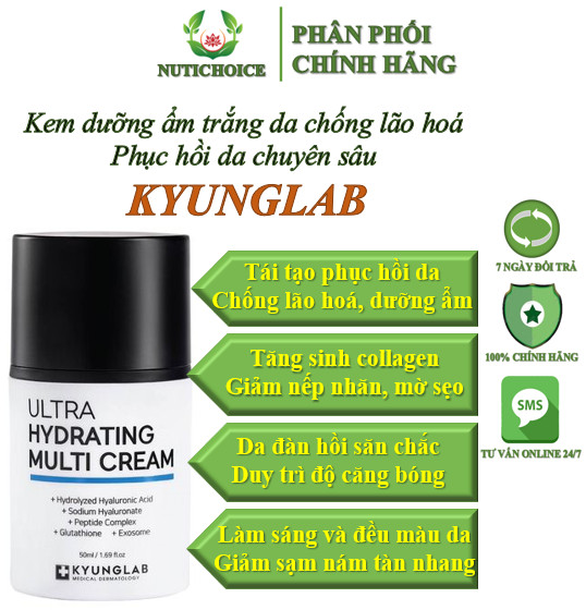 [Chính hãng]Kem dưỡng ẩm chống lão hoá tái tạo phục hồi làm trắng da đa tầng KyungLab Ultra Hydrating Multi Cream 50ml