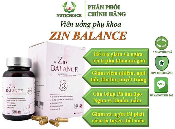 Viên uống phụ khoa thảo dược PK Zin Balance giảm và ngừa các bệnh phụ khoa, nấm ngứa khí hư,điều hoà nội tiết tố nữ 30v