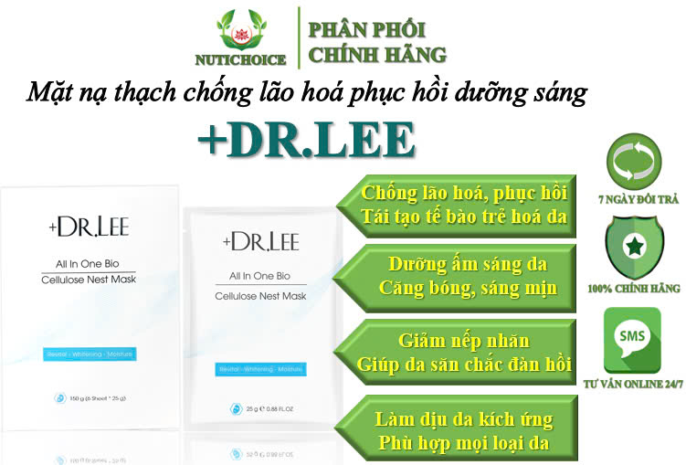 Mặt nạ thạch DrLee All in One chống lão hoá, tái tạo phục hồi da, dưỡng ẩm 24h, làm sáng da, giảm mụn thâm nám sạm