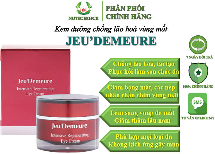  Kem mắt chống lão hoá, dưỡng sáng da vùng mắt Jeu'Demeure Eye Cream giảm nếp nhăn và bọng mắt, cho mọi loại da - Hộp 30g