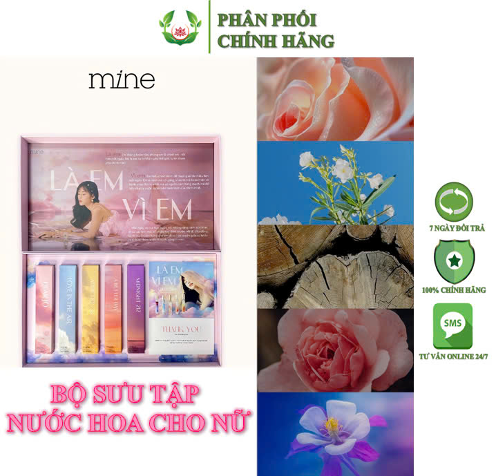 Bộ sưu tập nước hoa body cao cấp cho nữ MINE Eau De Parfum Hàn Quốc lưu hương đến 8 giờ, công nghệ 3 tầng hương độc đáo