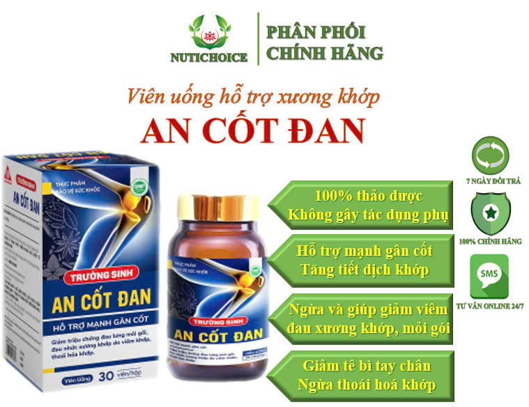 Viên uống thảo dược hỗ trợ xương khớp Trường Sinh An Cốt Đan giảm đau mạnh gân cốt, ngừa thoái hoá khớp - Hộp 30 viên