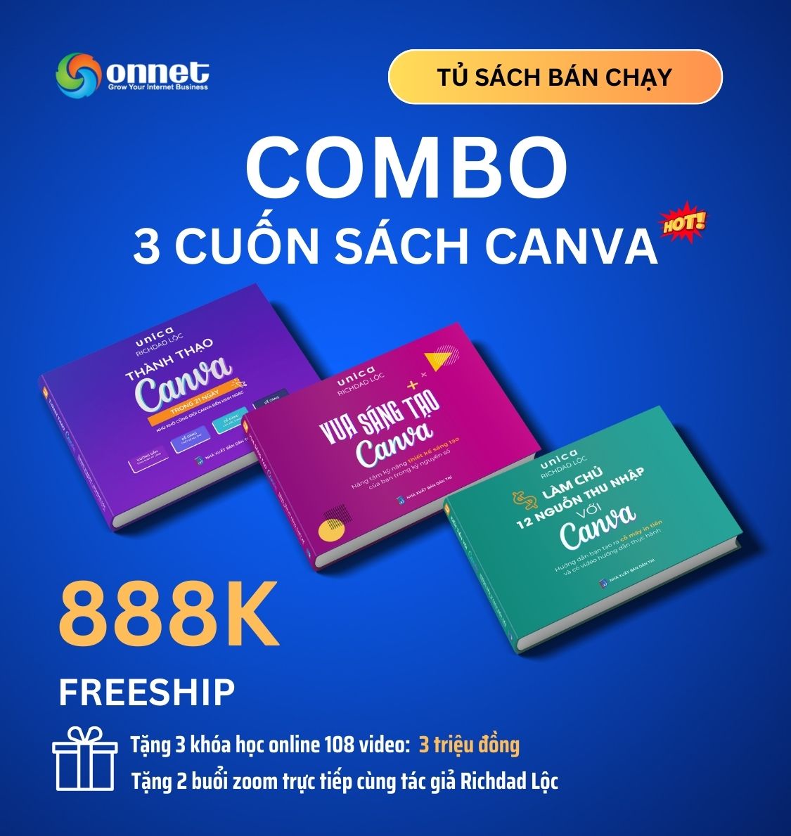 Combo 3 cuốn sách Canva - Richdad Lộc