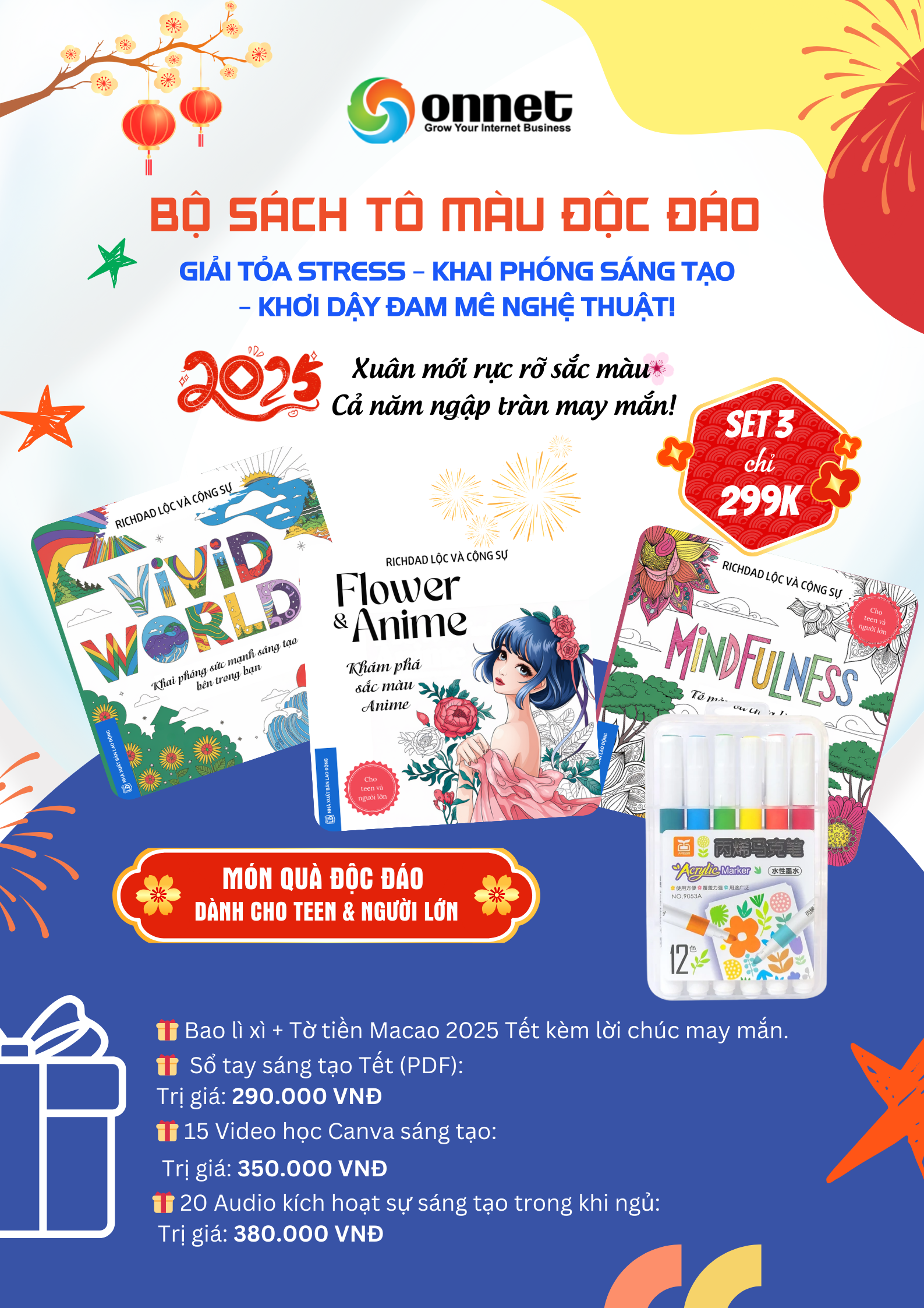 Combo bộ sách tô màu cho Teen và Người lớn