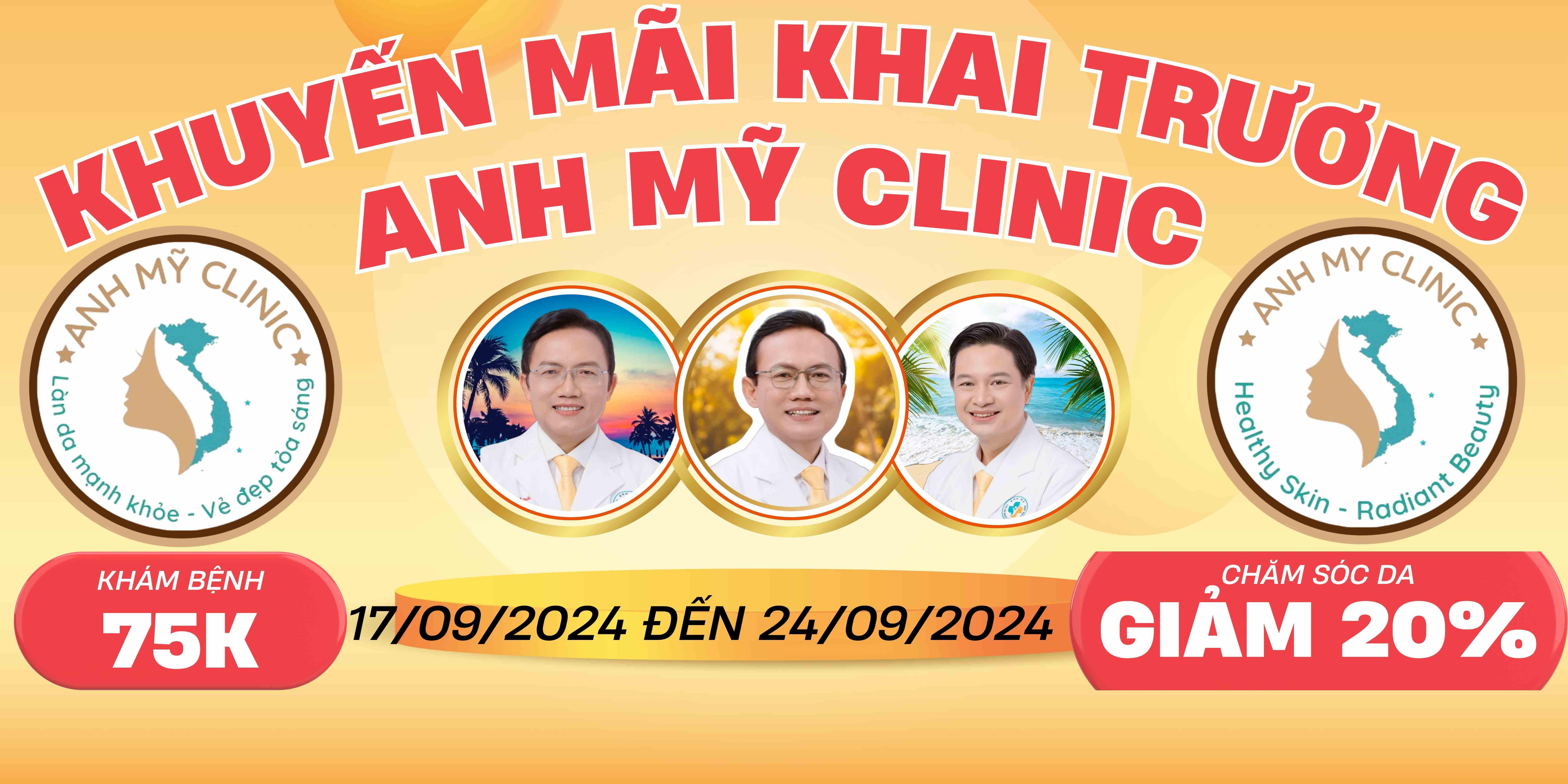 Ưu Đãi Lớn Khai Trương Anh Mỹ Clinic - Giảm Đến 50% Khám Bệnh và 20% Chăm Sóc Da