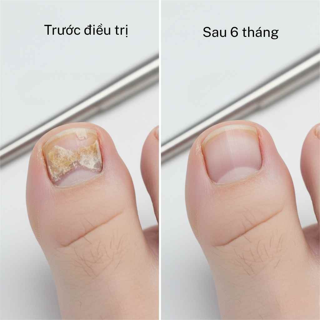 ca-lam-sang-nam-mong-bs-truong-le-dao.jpg Hình trước và sau điều trị nấm móng tại Phòng Khám Da Liễu Anh Mỹ – phục hồi móng trong, khỏe, không tái phát.