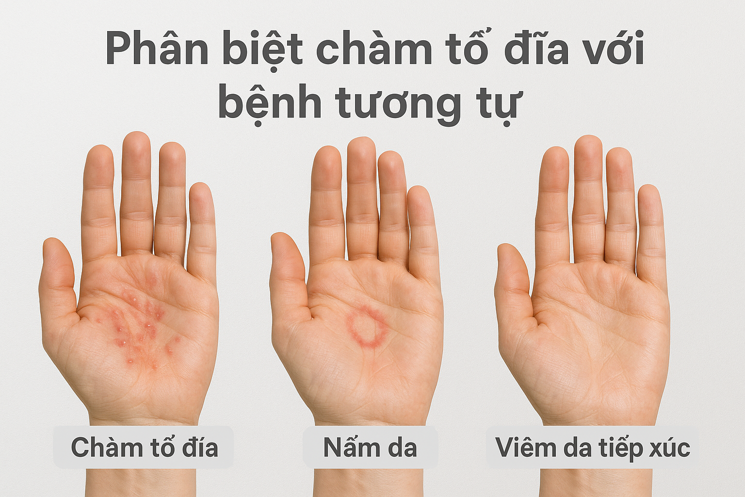 Ph&acirc;n biệt ch&agrave;m tổ đĩa, nấm da, ch&agrave;m tiếp x&uacute;c