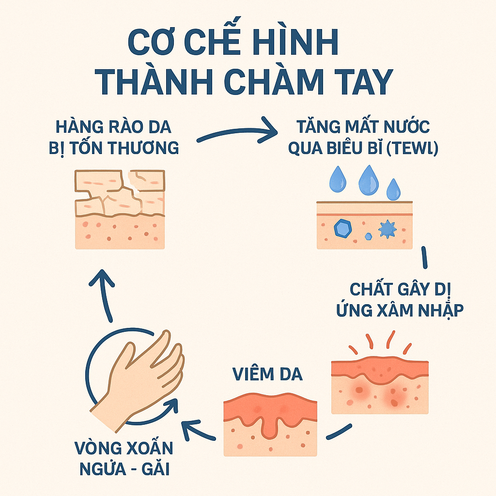 co-che-benh-sinh-cham-tay.png Sơ đồ vòng luẩn quẩn bệnh sinh chàm tay