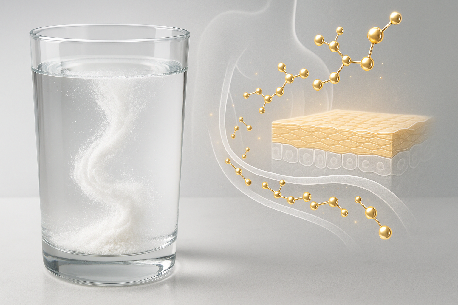 Collagen uống cung cấp peptide v&agrave; acid amin cho da từ b&ecirc;n trong th&ocirc;ng qua đường m&aacute;u.