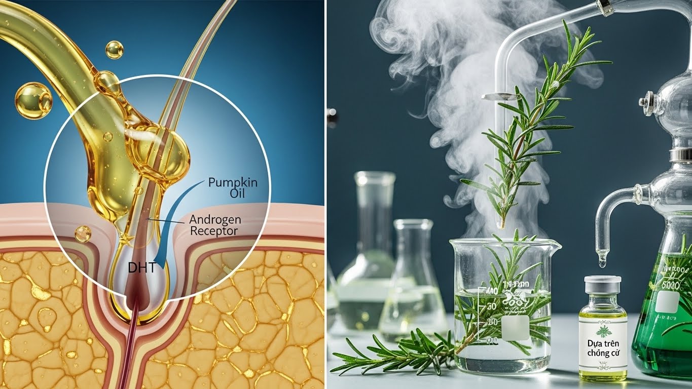 co-che-khang-dht-cua-dau-hat-bi-ngo-va-huong-thao.jpeg So sánh dầu hạt bí ngô và tinh dầu hương thảo trong điều trị rụng tóc.