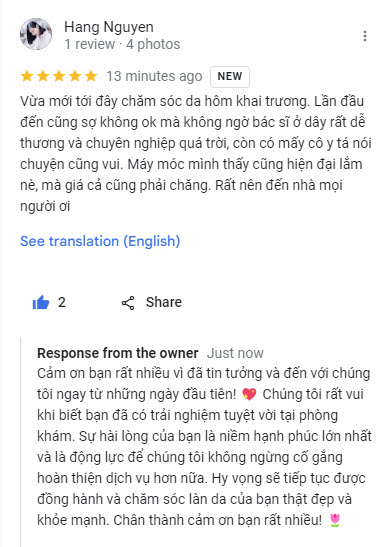 Feedback khách hàng Anh Mỹ Clinic