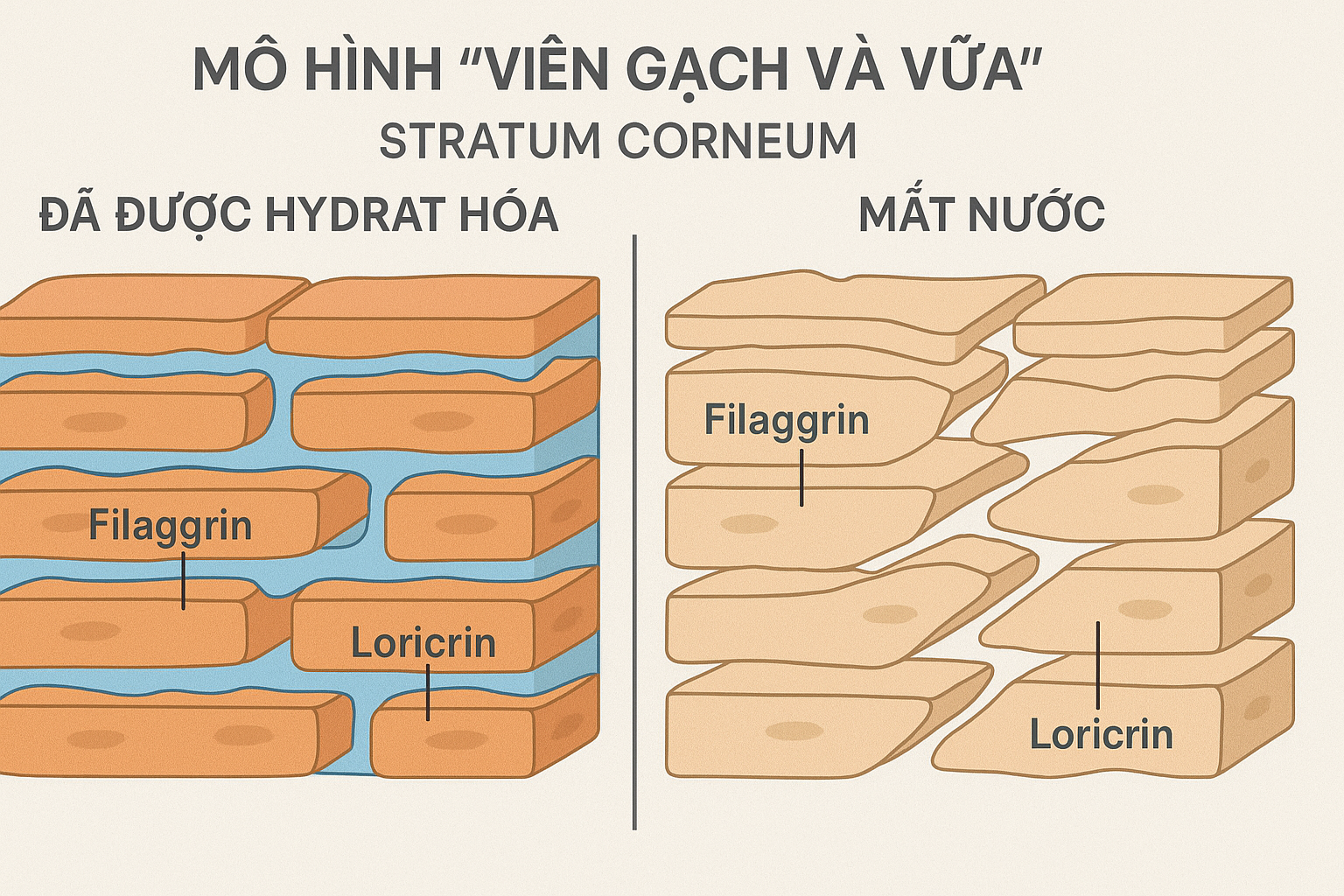 cấu tr&uacute;c lớp sừng v&agrave; h&agrave;ng r&agrave;o da sau slugging