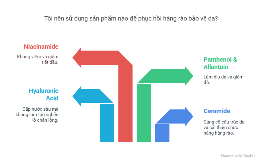 Tôi nên sử dụng sản phẩm nào để phục hồi hàng rào bảo vệ da?