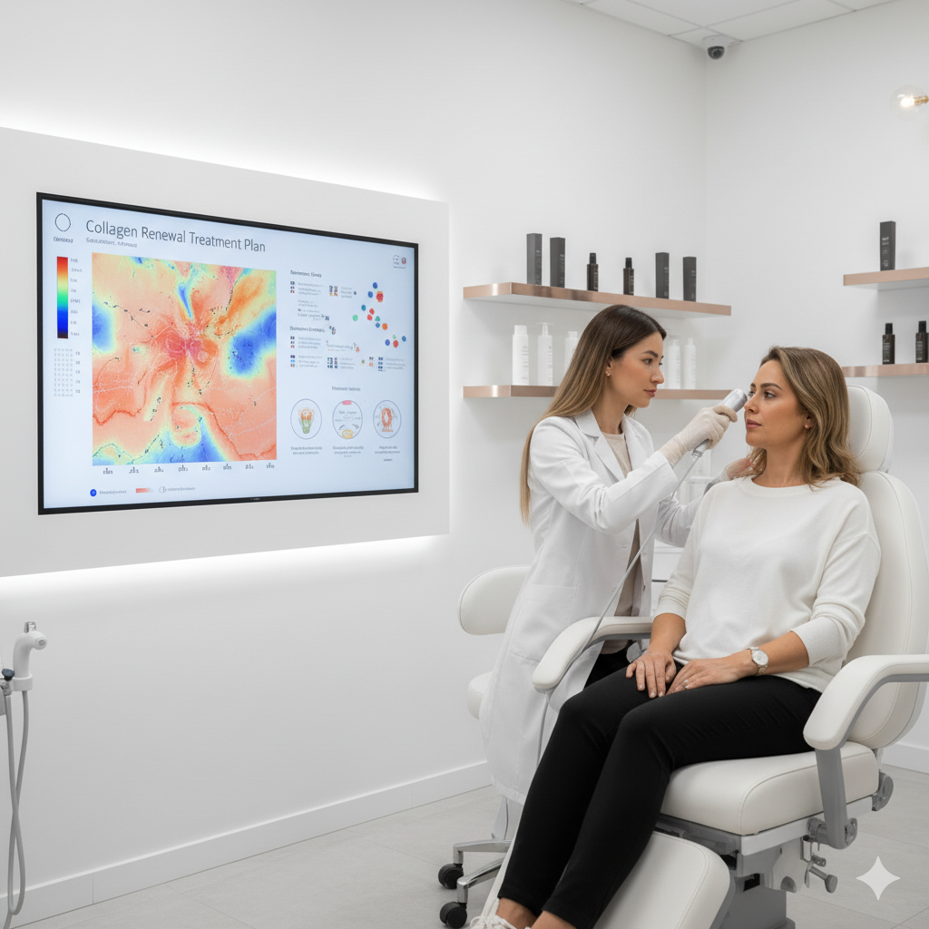 phac-do-collagen-ca-the-hoa-2.png Bác sĩ đang tư vấn bệnh nhân tại Anh Mỹ Clinic về kế hoạch điều trị và bổ sung collagen cá nhân hóa.