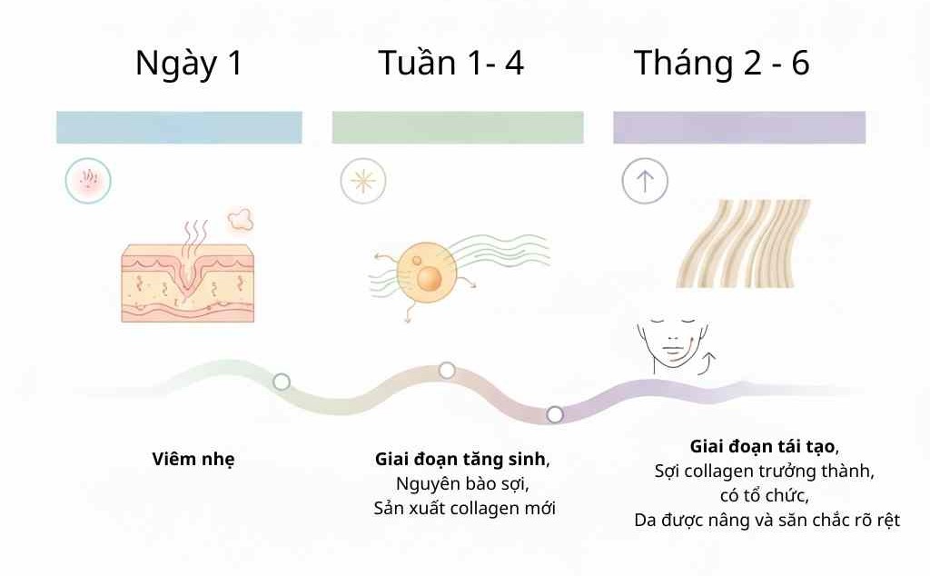 qua-trinh-tan-tao-collagen-sau-hifu.jpg Quá trình tân tạo collagen sau liệu trình HIFU vùng mặt, nọng cằm, mang lại hiệu quả trẻ hóa bền vững sau 2-6 tháng.