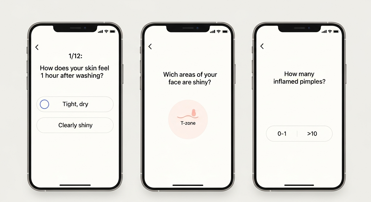 scientific-skin-analysis-quiz.png The in-app quiz helps classify oily, dry, and combination skin types.