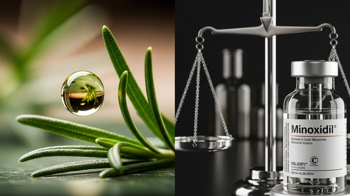 So sánh hiệu quả mọc tóc giữa tinh dầu hương thảo và Minoxidil.