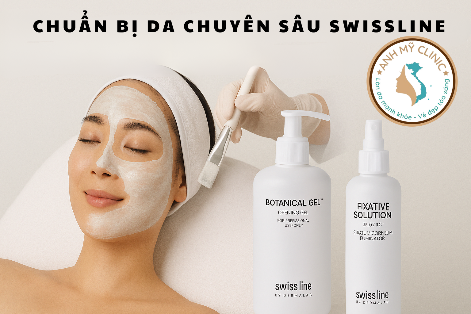 Chuẩn bị da Swissline tại Phòng Khám Da Liễu Anh Mỹ, TP.HCM