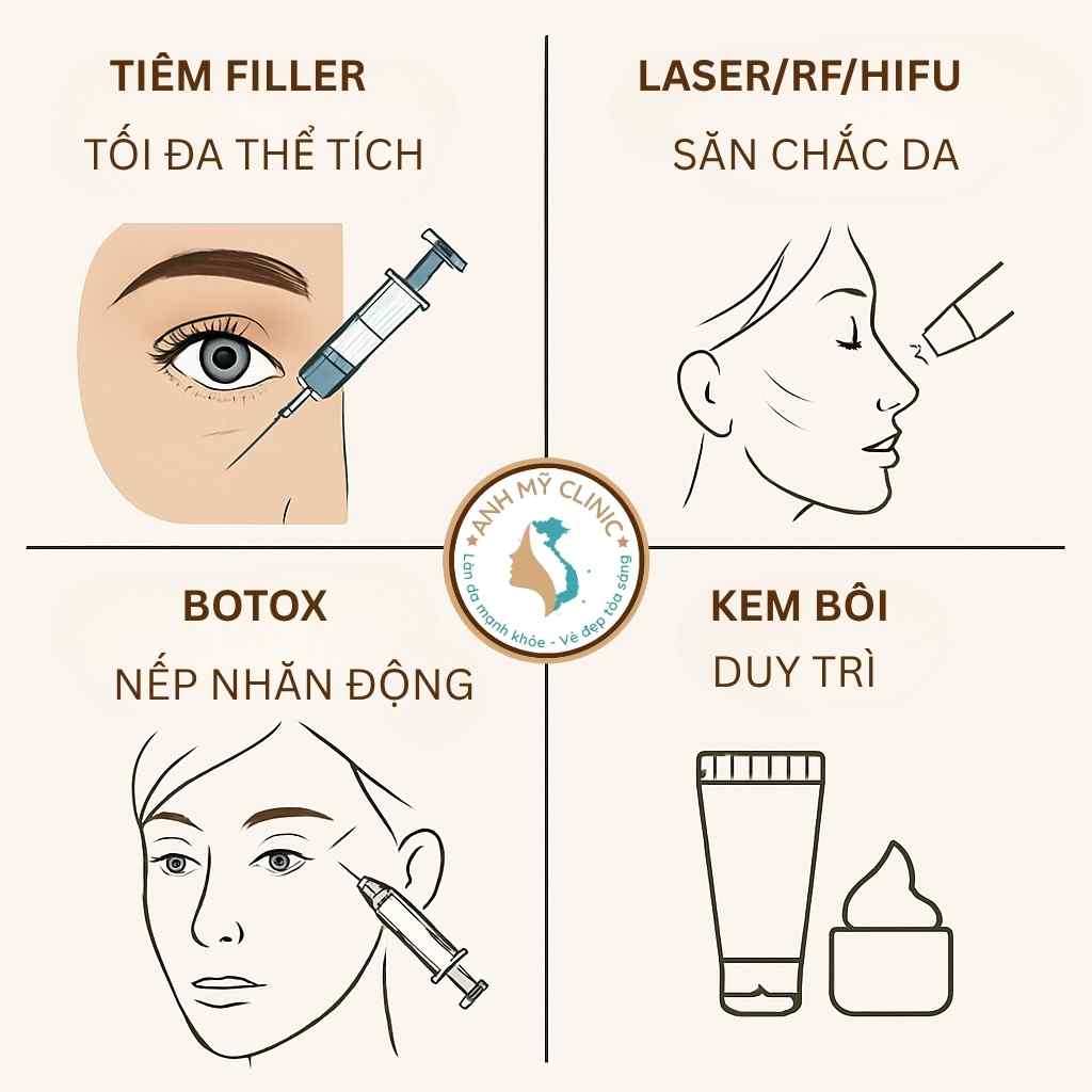 Sơ đồ minh họa phương ph&aacute;p tiếp cận đa m&ocirc; thức trong điều trị v&agrave; x&oacute;a r&atilde;nh lệ hiệu quả.