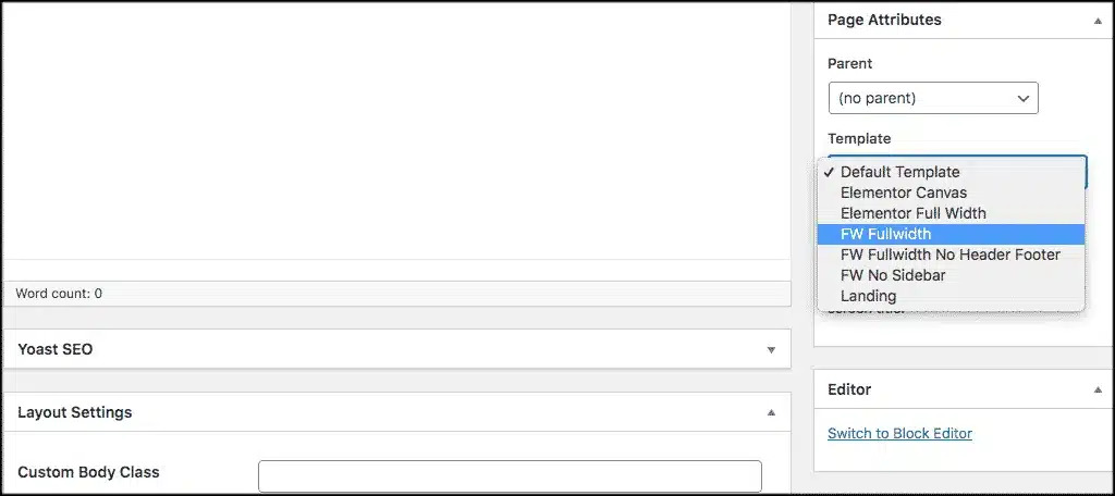 Tạo template Full-width