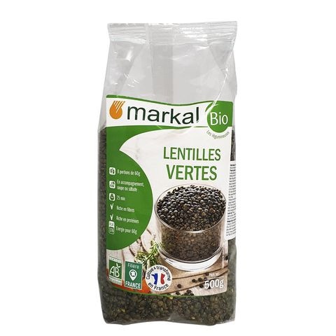 Đậu lăng xanh tách vỏ hữu cơ Markal 500gram (Pháp)