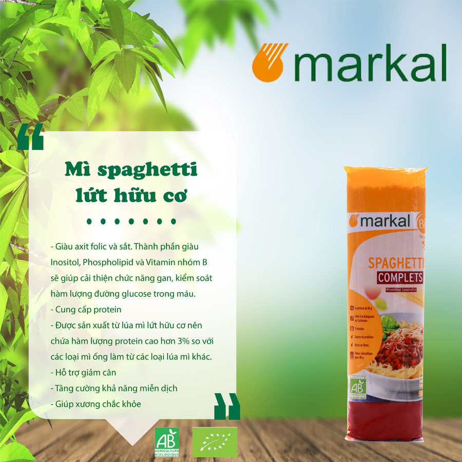 Mì spaghetti lứt hữu cơ Markal- Pháp (500g)