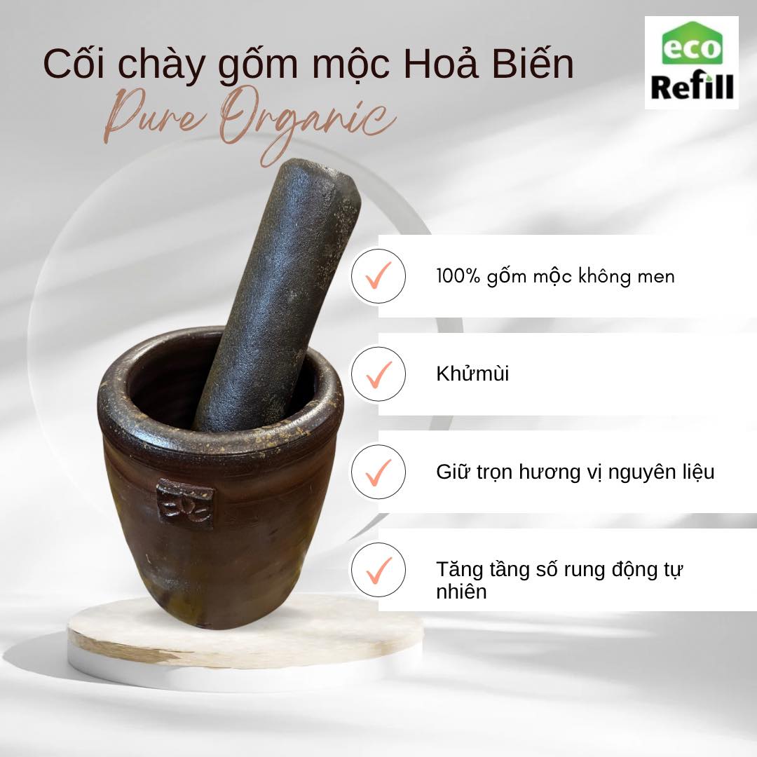 Cối chày gốm mộc Hỏa Biến