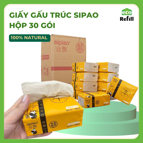  Giấy gấu trúc Sipao thùng 30 gói chính hãng