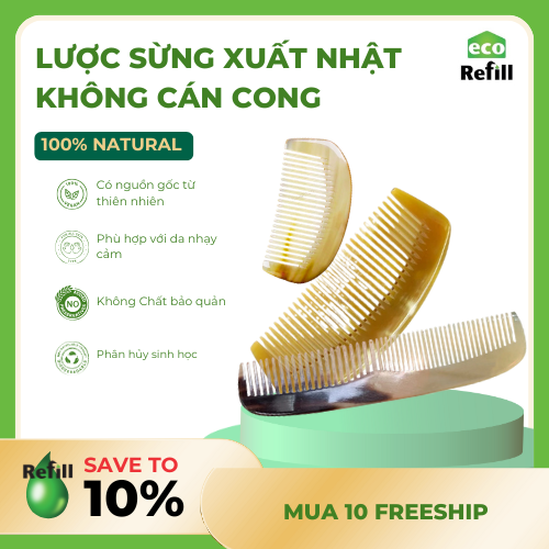 Lược sừng xuất Nhật không cán hình cong