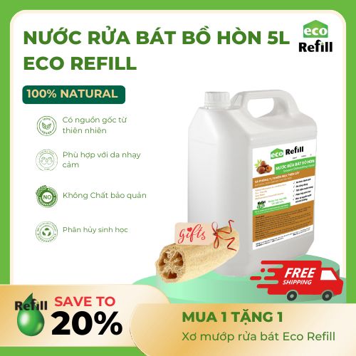 Nước rửa bát bồ hòn Eco Refill can 5L